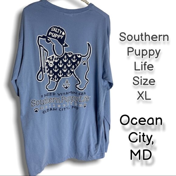 SOUTHERN Puppy Life Ocean City, MD Unisex Long Sleeve T-shirt Size Extra Large - Picture 1 of 13